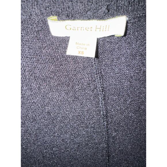 Garnet Hill 100% Cashmere open front black sweater delicate ruffle collar - Picture 3 of 8